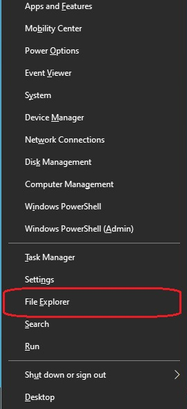 Click on file explore